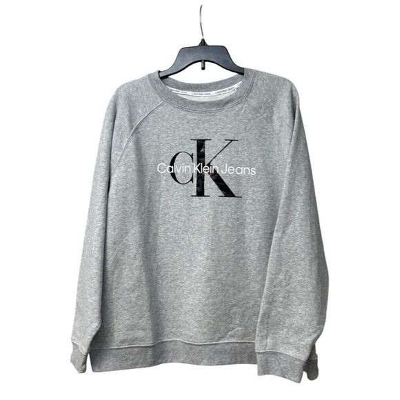 Calvin Klein Jeans Trendy Plus Size Size Sweatshirt, Pearl Color, Sz. 1X - Picture 8 of 9